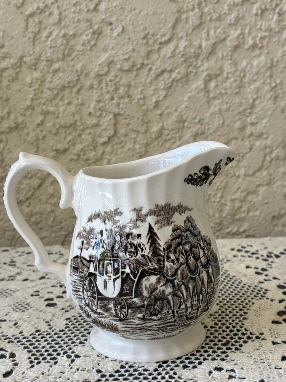 Vintage Creamer Myott Royal Mail Fine Stafordshire Ware Carriage Scene